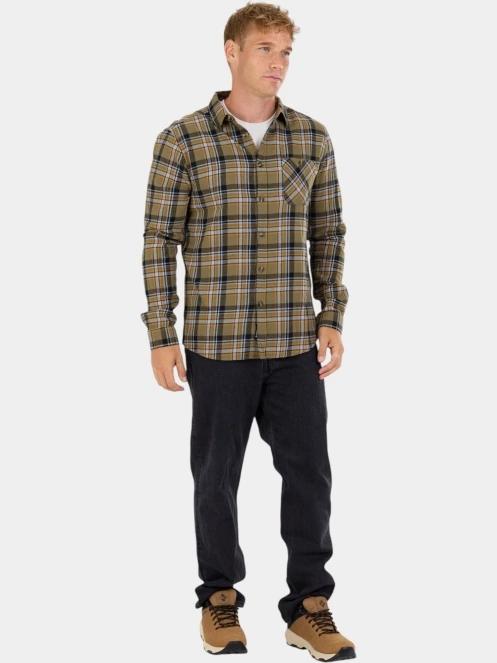 Fundango Harris Shirt férfi hosszú ujjú ing oliva színben 4