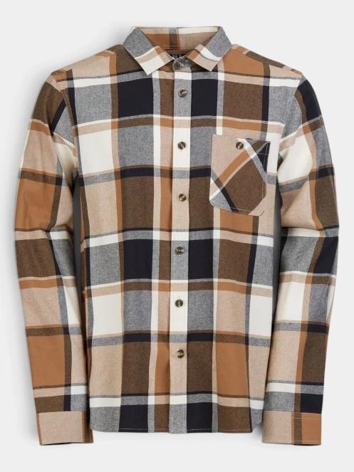 Fundango Harris Shirt férfi hosszú ujjú ing barna színben 9