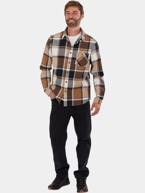 Fundango Harris Shirt férfi hosszú ujjú ing barna színben 4