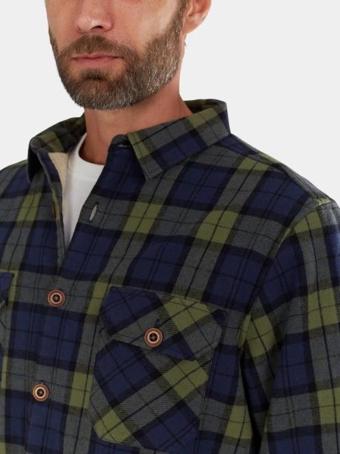 Fundango Roddy Lined Shirt férfi ingkabát sötétkék színben 5