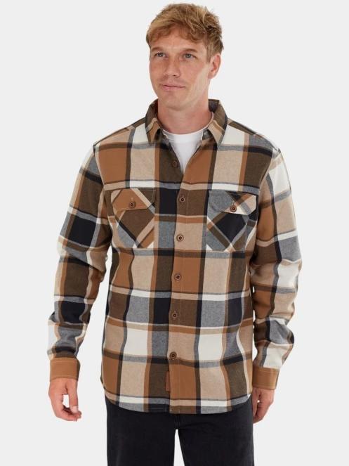Fundango Roddy Lined Shirt férfi ingkabát barna színben 2