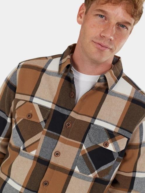 Fundango Roddy Lined Shirt férfi ingkabát barna színben 6
