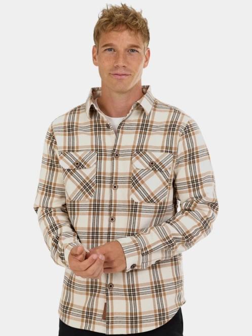 Fundango Roddy Lined Shirt férfi ingkabát homok színben 2