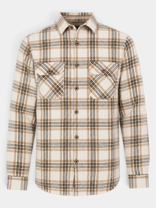 Fundango Roddy Lined Shirt férfi ingkabát homok színben 9