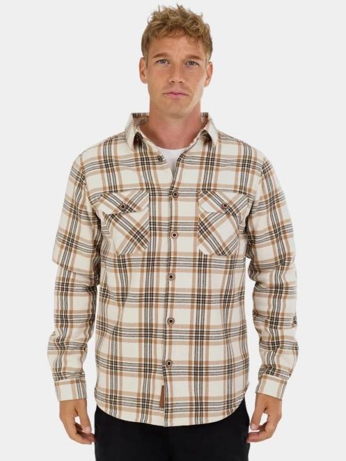 Fundango Roddy Lined Shirt férfi ingkabát homok színben 5