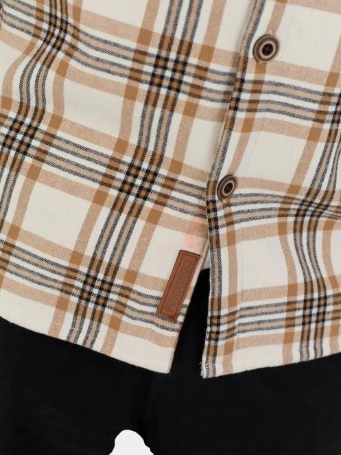 Fundango Roddy Lined Shirt férfi ingkabát homok színben 6