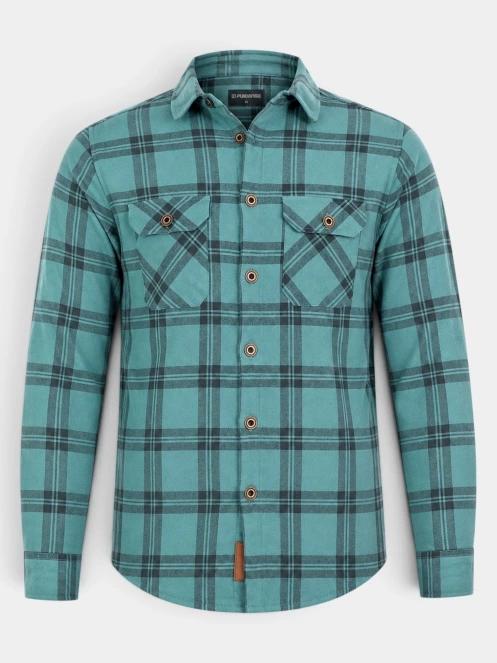 Fundango Roddy Lined Shirt férfi ingkabát zöld színben 10