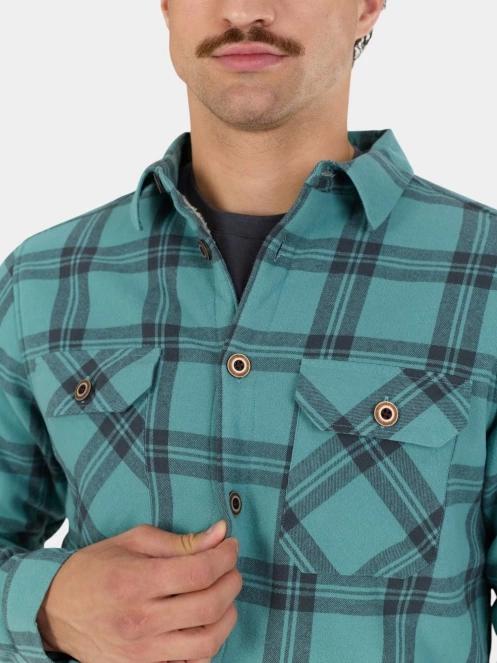 Fundango Roddy Lined Shirt férfi ingkabát zöld színben 7