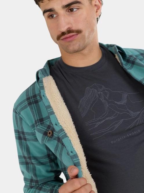 Fundango Roddy Lined Shirt férfi ingkabát zöld színben 9