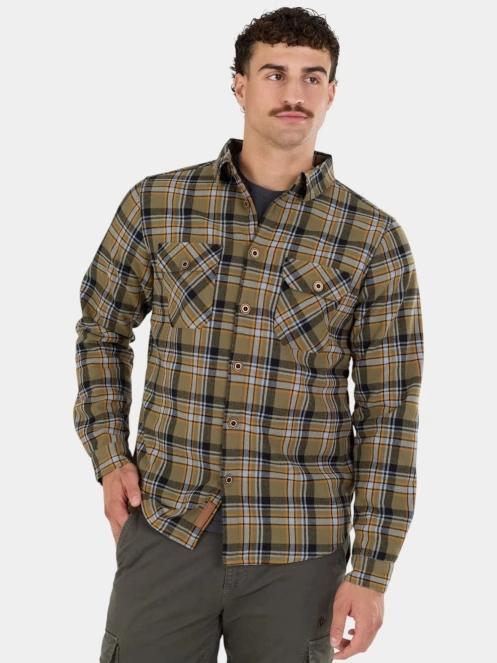 Fundango Roddy Lined Shirt férfi ingkabát oliva színben 2