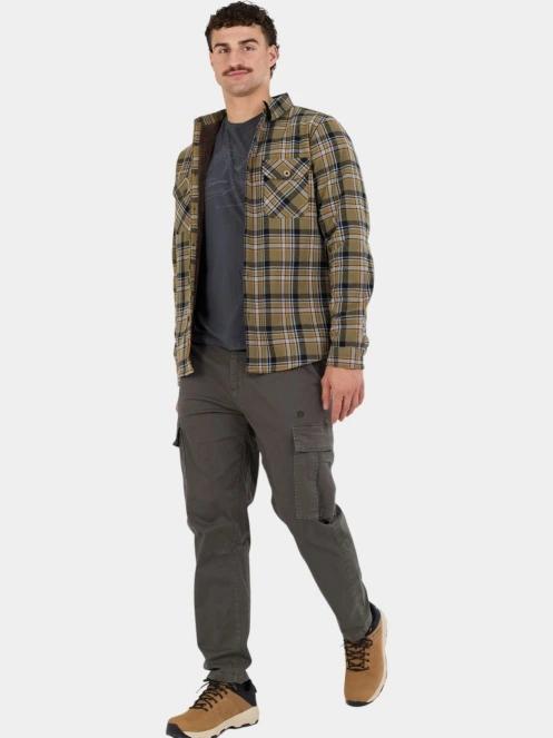 Fundango Roddy Lined Shirt férfi ingkabát oliva színben 5