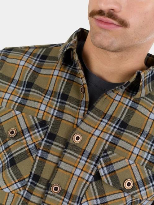 Fundango Roddy Lined Shirt férfi ingkabát oliva színben 6