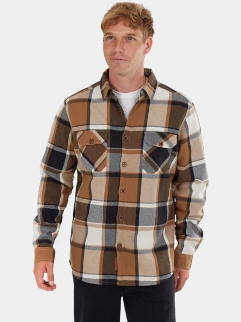 Fundango Roddy Lined Shirt férfi ingkabát barna színben 2