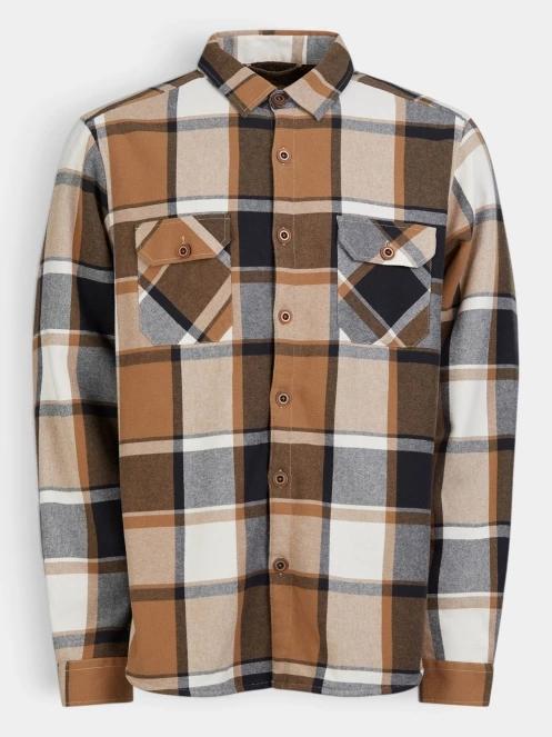 Fundango Roddy Lined Shirt férfi ingkabát barna színben 9