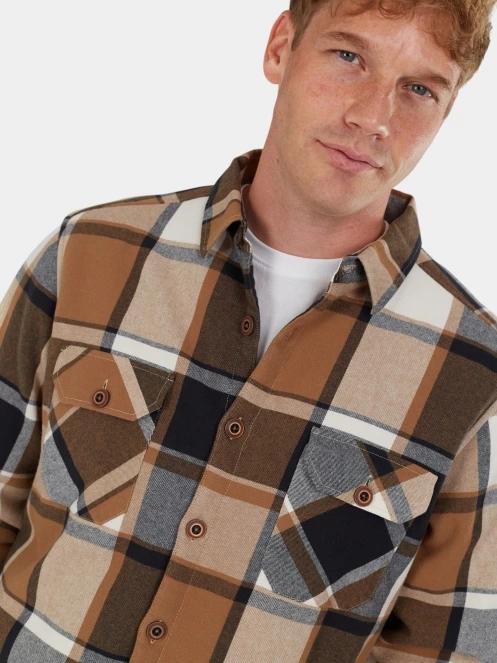 Fundango Roddy Lined Shirt férfi ingkabát barna színben 6