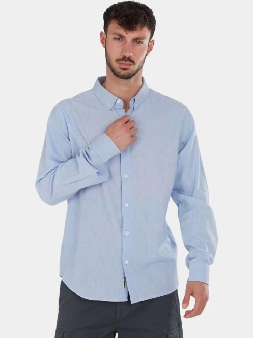 Fundango Ronan Shirt férfi hosszú ujjú ing kék színben 5