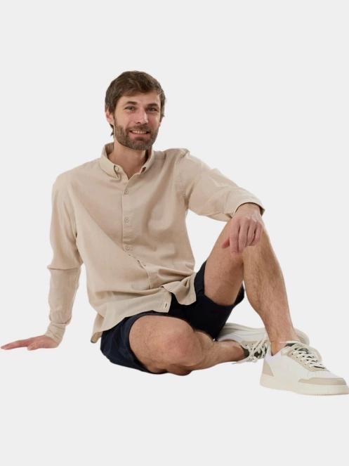 Fundango Ronan Shirt férfi hosszú ujjú ing homok színben 5