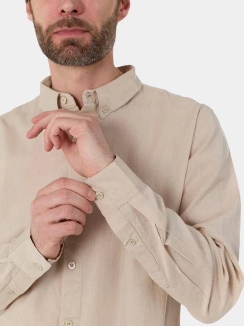 Fundango Ronan Shirt férfi hosszú ujjú ing homok színben 8