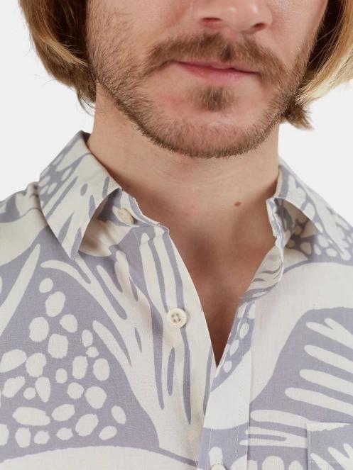 Fundango Chase Shirt férfi rövid ujjú ing homok színben 7