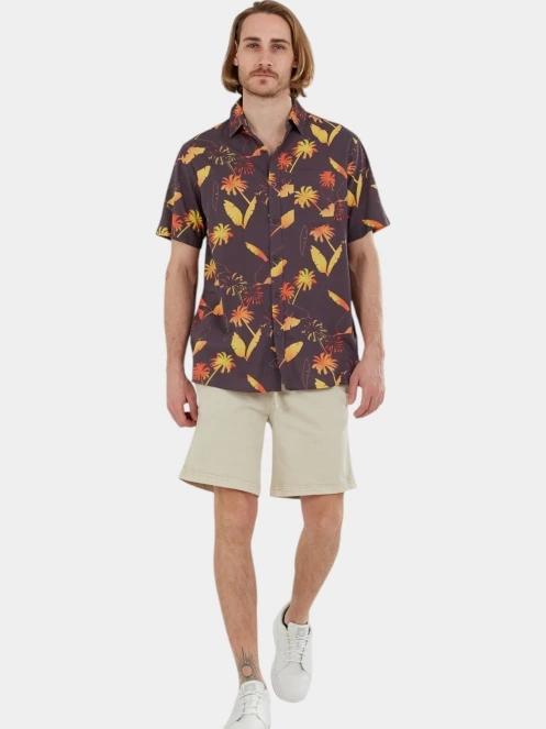 Fundango Chase Shirt férfi rövid ujjú ing sötétkék színben 4