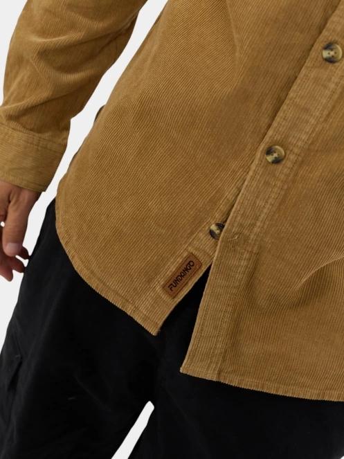 Fundango Oregon Corduroy Shirt férfi hosszú ujjú ing sárga színben 5