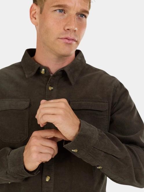 Fundango Oregon Corduroy Shirt férfi hosszú ujjú ing zöld színben 6