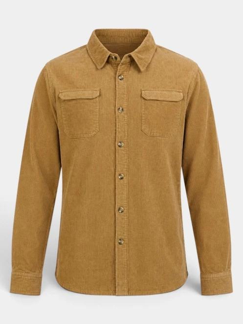 Fundango Oregon Corduroy Shirt férfi hosszú ujjú ing barna színben 10