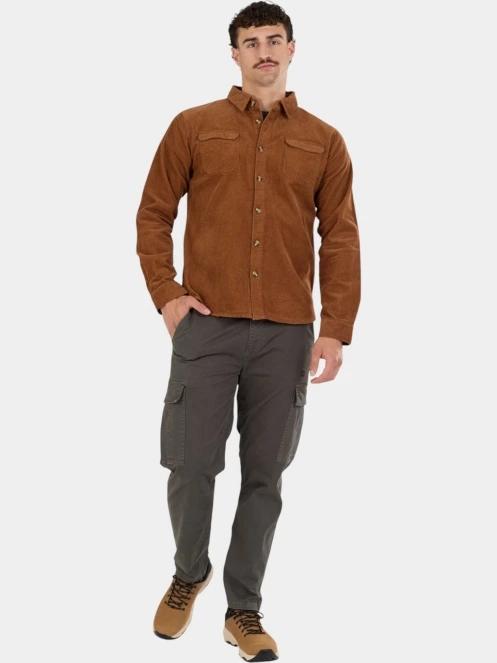 Fundango Oregon Corduroy Shirt férfi hosszú ujjú ing barna színben 4