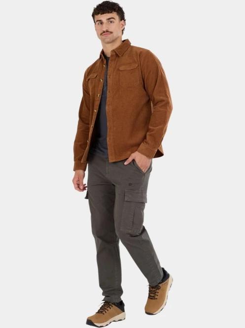 Fundango Oregon Corduroy Shirt férfi hosszú ujjú ing barna színben 5