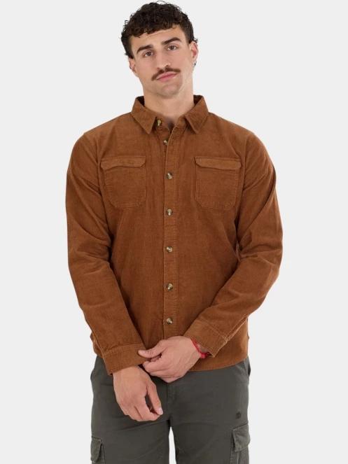 Fundango Oregon Corduroy Shirt férfi hosszú ujjú ing barna színben 6
