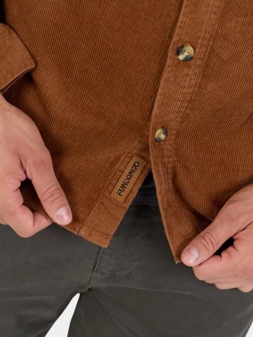 Fundango Oregon Corduroy Shirt férfi hosszú ujjú ing barna színben 8