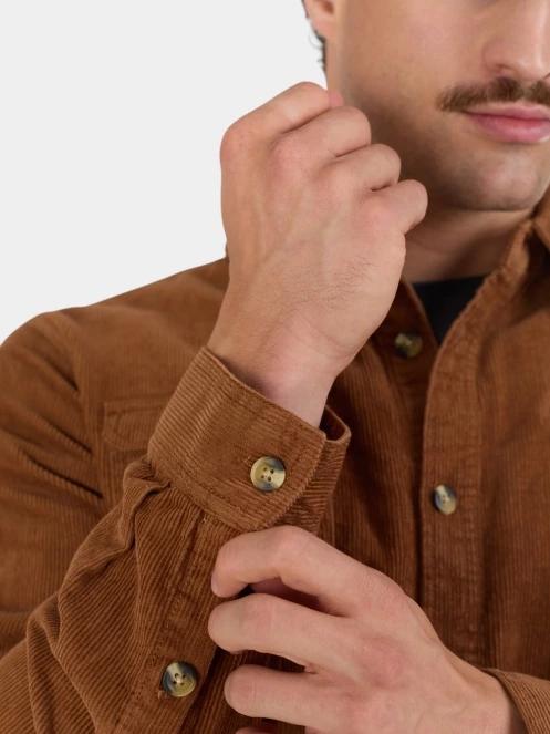 Fundango Oregon Corduroy Shirt férfi hosszú ujjú ing barna színben 9