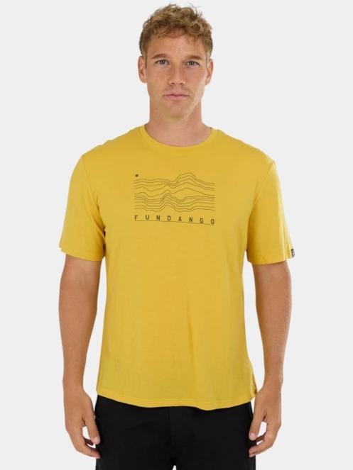 Fundango Wanaka Merino T-shirt férfi rövid ujjú póló sárga színben 2