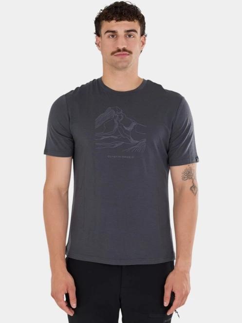 Fundango Wanaka Merino T-shirt férfi rövid ujjú póló szürke színben 2