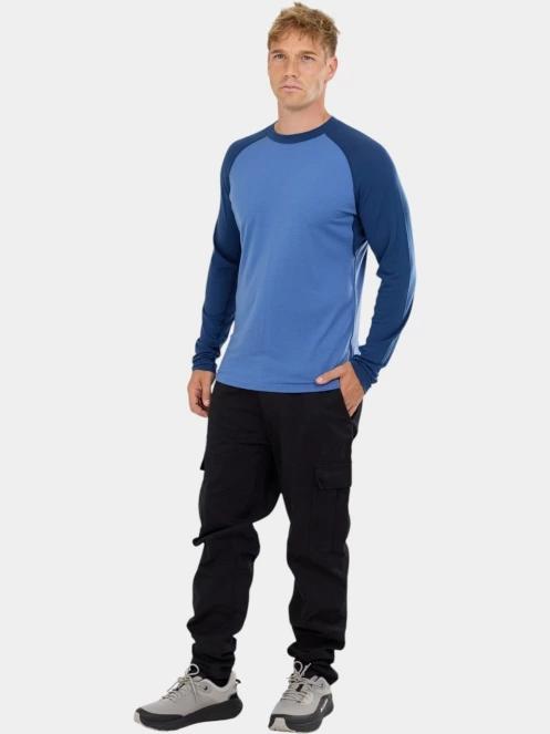 Fundango Rotorua Merino Longsleeve férfi aláöltöző felső kék színben 4