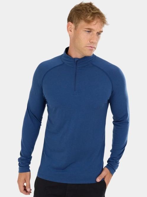 Fundango Temuka Merino Halfzip férfi aláöltöző felső kék színben 2