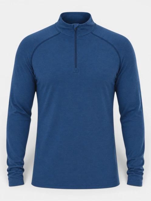 Fundango Temuka Merino Halfzip férfi aláöltöző felső kék színben 7