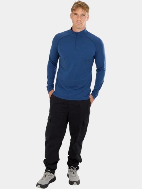 Fundango Temuka Merino Halfzip férfi aláöltöző felső kék színben 4