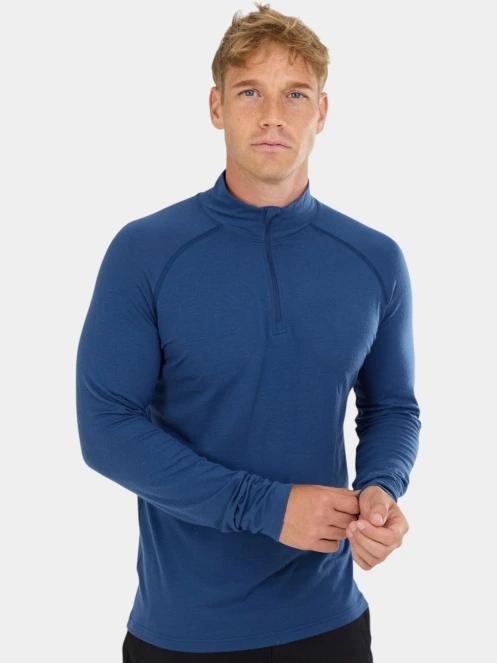 Fundango Temuka Merino Halfzip férfi aláöltöző felső kék színben 5