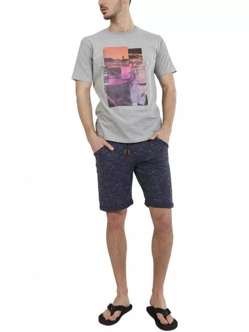 Fundango Basic T Logo-9 T-shirt férfi rövid ujjú póló szürke színben 5