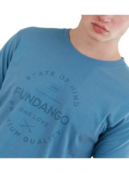 Fundango Basic - T Logo-4 T-shirt férfi rövid ujjú póló kék színben 5