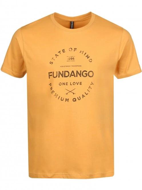 Fundango Basic - T Logo-4 T-shirt férfi rövid ujjú póló sárga színben 6