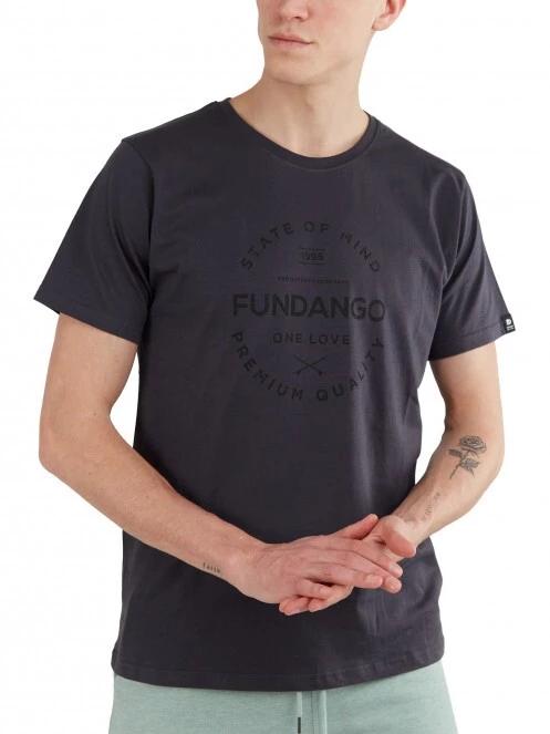 Fundango Basic - T Logo-4 T-shirt férfi rövid ujjú póló szürke színben 2
