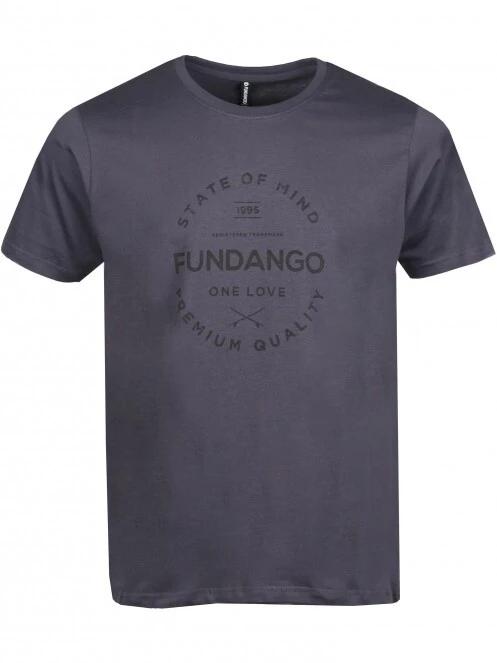 Fundango Basic - T Logo-4 T-shirt férfi rövid ujjú póló szürke színben 5