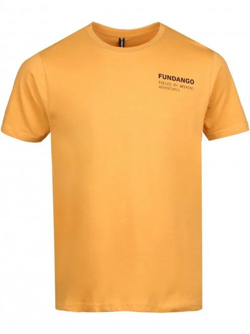 Fundango Basic - T Logo-7 T-shirt férfi rövid ujjú póló sárga színben 5