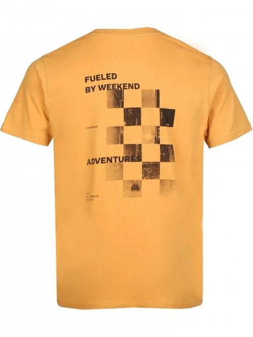 Fundango Basic - T Logo-7 T-shirt férfi rövid ujjú póló sárga színben 6