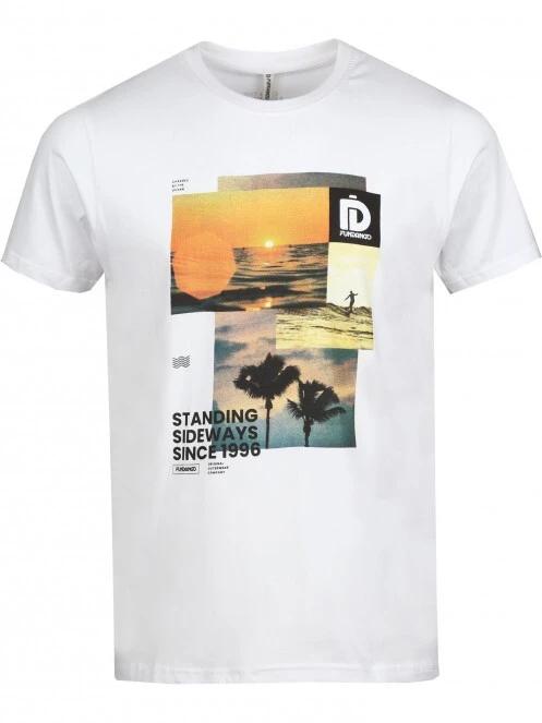 Fundango Basic - T Logo-9 T-shirt férfi rövid ujjú póló fehér színben 6