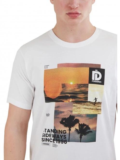 Fundango Basic - T Logo-9 T-shirt férfi rövid ujjú póló fehér színben 5