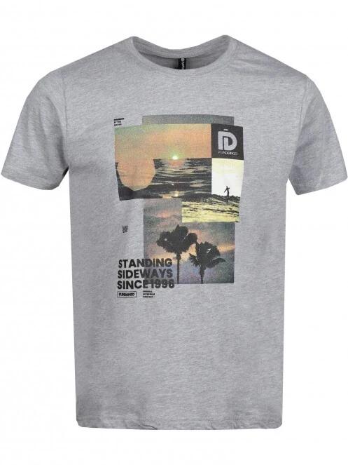 Fundango Basic - T Logo-9 T-shirt férfi rövid ujjú póló szürke színben 7