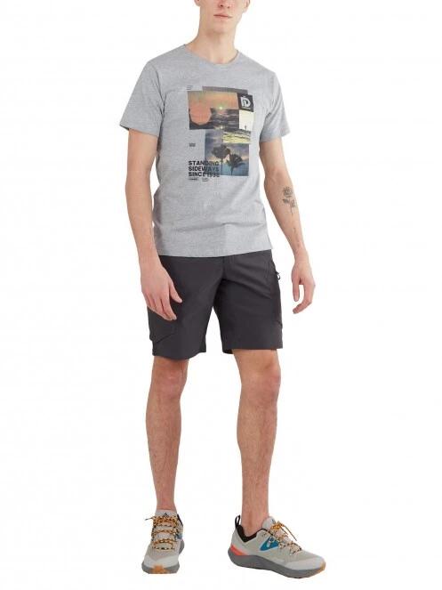Fundango Basic - T Logo-9 T-shirt férfi rövid ujjú póló szürke színben 4